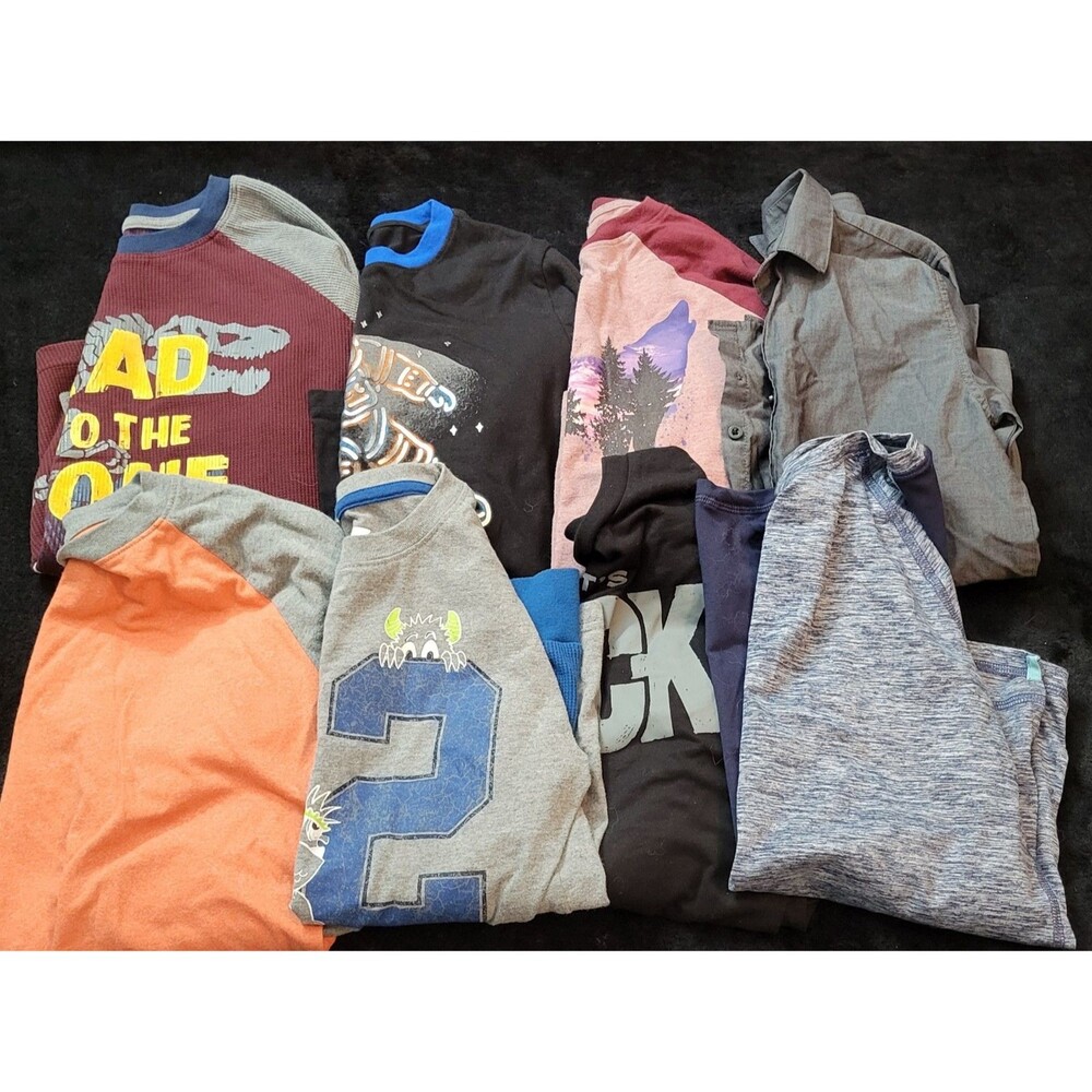 Mixed Lot Of Size Medium 8 Youth Boys Long Sleeve Bundle